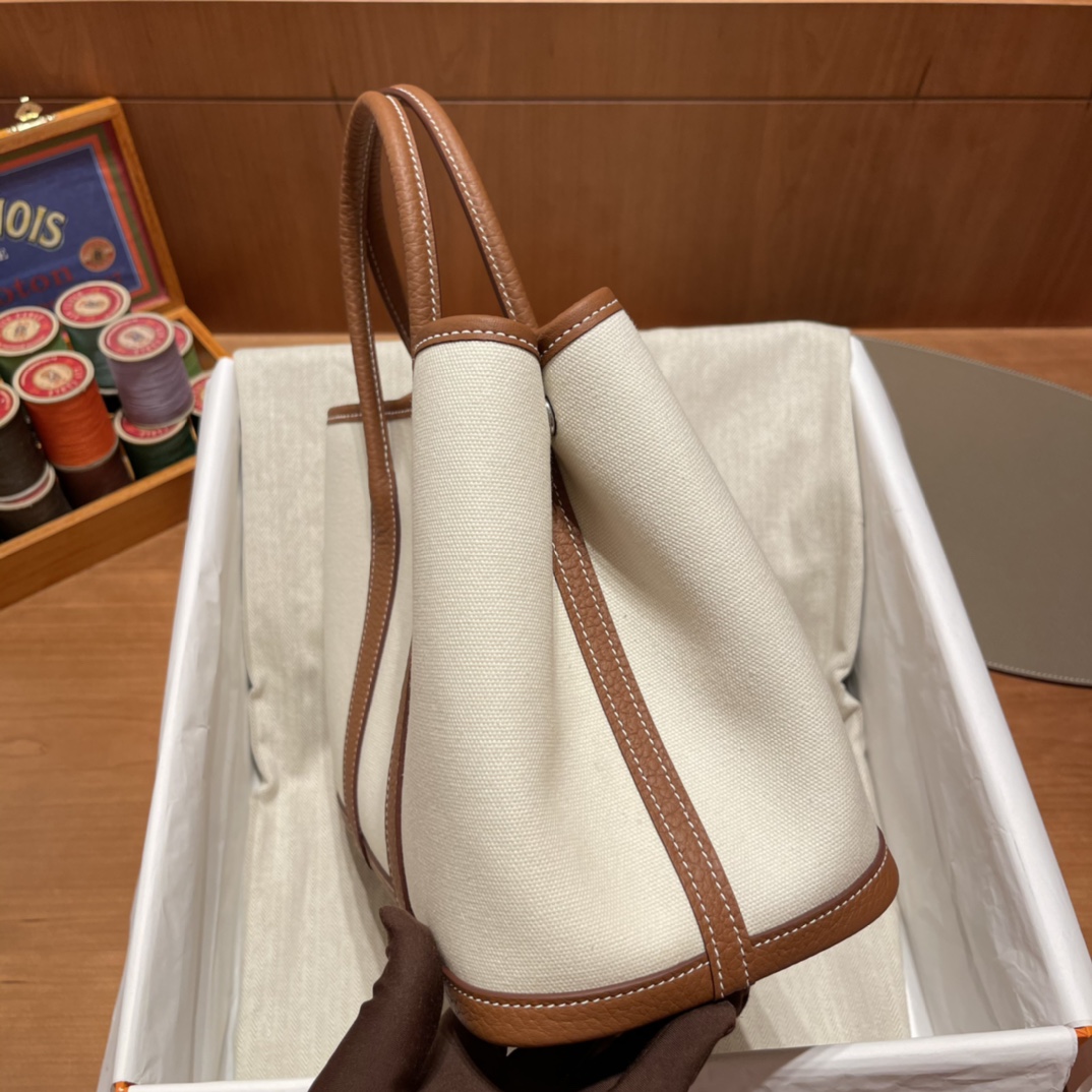 에르메스 가든파티30 캔버스 골드 네곤다